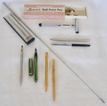 Vintage Lot Of 8 Better Fountain Pen, Pointer, Ball Pens, Illuminated Ball Pen - $28.71