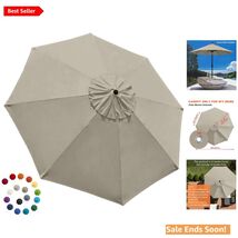 9ft Beige Replacement Canopy for 8-Rib Market Patio Umbrella | Water-Res... - $65.29