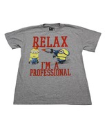 Despicable Me Minion Made Shirt Mens L Gray Crew Neck Short Sleeve Graphic Tee - $350.35 MXN