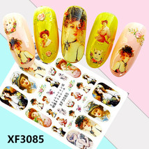 Nail Art 3D Decal Stickers old fashion young lady full nail cover XF3085 - £2.52 GBP
