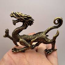 Vintage Bronze Brass Miniature Statue Figure Dragon Collectible Home Decor - £76.36 GBP