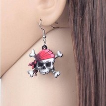 Acrylic Skull and Cross Bones Earrings - £7.19 GBP