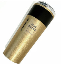 NEW Starbucks Fall 2021 Gold Stainless Steel Cold Brew Tumbler 16oz Cold Cup NWT - £30.07 GBP