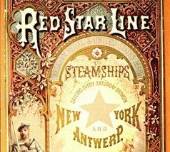 1980 Red Star Line Reproduction 1880s Ad ONRS Chrome Postcard Unposted - £5.25 GBP