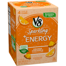 12 cans 11.5oz/can  V8 Sparkling +Energy, Orange Pineapple - £79.13 GBP
