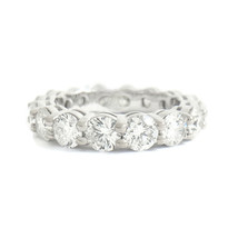 Round Diamond Eternity Ring Wedding Band 14K White Gold, Size 7.5, 5.01 CTW - £7,993.92 GBP