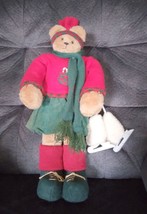 Vintage Christmas Bear Doll Figurine 18&quot; Tall - $3.96
