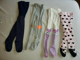 Baby tights Set Lot Infant Girl 6-12 Gymboree Crazy 8 Fox Glitter Sparkle Hearts - £19.46 GBP