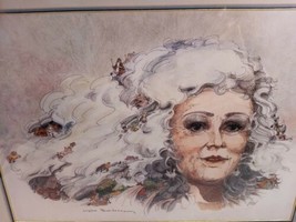 BOB HOLLOWAY Framed Signed Print 22x17 Lady Nursery Rhyme Hair Scenes  #273/500 - £44.58 GBP