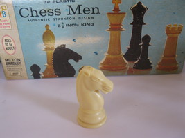 1969 Chess Men Board Game Piece: Authentic Stauton Design - White Knight - $1.00