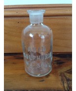 Vintage Antique Small Clear Glass Apothecary Chemist Bottle Jar Sulphuri... - £77.09 GBP