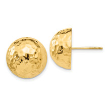 14k Hammered Half Ball Post Earrings E929 - £307.28 GBP