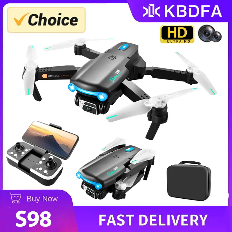 KBDFA S98 Drone 4K HD Dual Camera Foldable Quadcopter Four-Sided Obstac - £33.32 GBP+