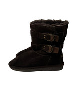 Bearpaw Quinn II Sheepskin Wool Brown Lined Suede Hook Loop Warm Boots W... - $40.60 CAD