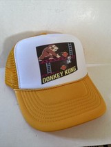 Vintage 1980s Donkey Kong Hat Video Game Trucker Hat Adjustable snapback Gold - £14.07 GBP