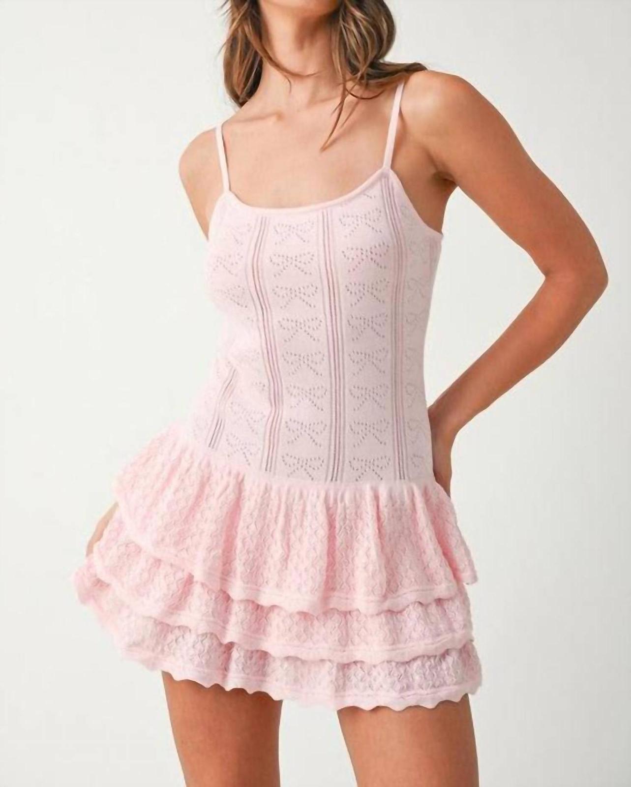 Mable Pointelle Bow Mini Dress Size M - $48.51