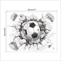 Soccer Ball Exploding Crack Wall Decal Sticker US Seller 13.5&quot; x 18.5&quot; - £11.21 GBP