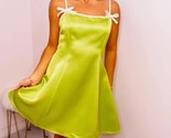 B.right Bow Detail Mini Dress Lime Green - $787.32 MXN