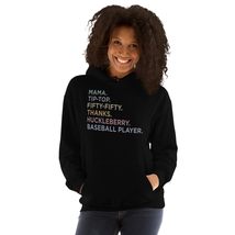 Mama Tip-Top Fifty Fifty Thanks Huckleberry Baseball Player Unisex Hoodie, Humor - $35.63+