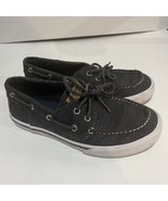 Sperry Boys Bahama Boat Shoes Gunmetal Size 2 M Barely worn - $11.26