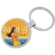 Aloha Hula Hawaii Keychain - Includes 1.25 Inch Loop for Keys or Backpack - £8.53 GBP