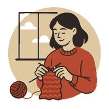 A girl knits with knitting needles - Cross Stitch Pattern - Instant Down... - $5.00