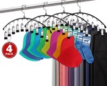 Legging Organizer &amp; Pants Hangers For Closet, 4 Pack/40 Clips Metal Pant... - £32.06 GBP