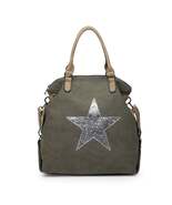 Canvas Star Bag - Khaki Green - $70.06 CAD