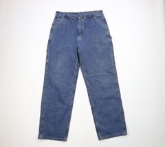 Vintage Carhartt Mens 34x32 Distressed Loose Original Fit Wide Leg Denim Jeans - £54.17 GBP
