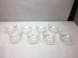VINTAGE Set of 8 Glass ARCOROC Ice CREAM Bowls DIAMOND Compass CENTER FR... - $49.49