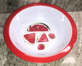 Melamine Watermelons Red/White-12”Large Snacks,Salad,Fruit Serving Bowl-BeachNEW - £13.97 GBP