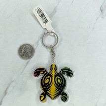 Turtle Tribal Acrylic Foil Keychain Keyring - $6.92