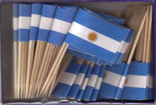 Box of 100 Argentina Toothpick Flags, 100 Small Mini Argentinian Cupcake... - $7.90
