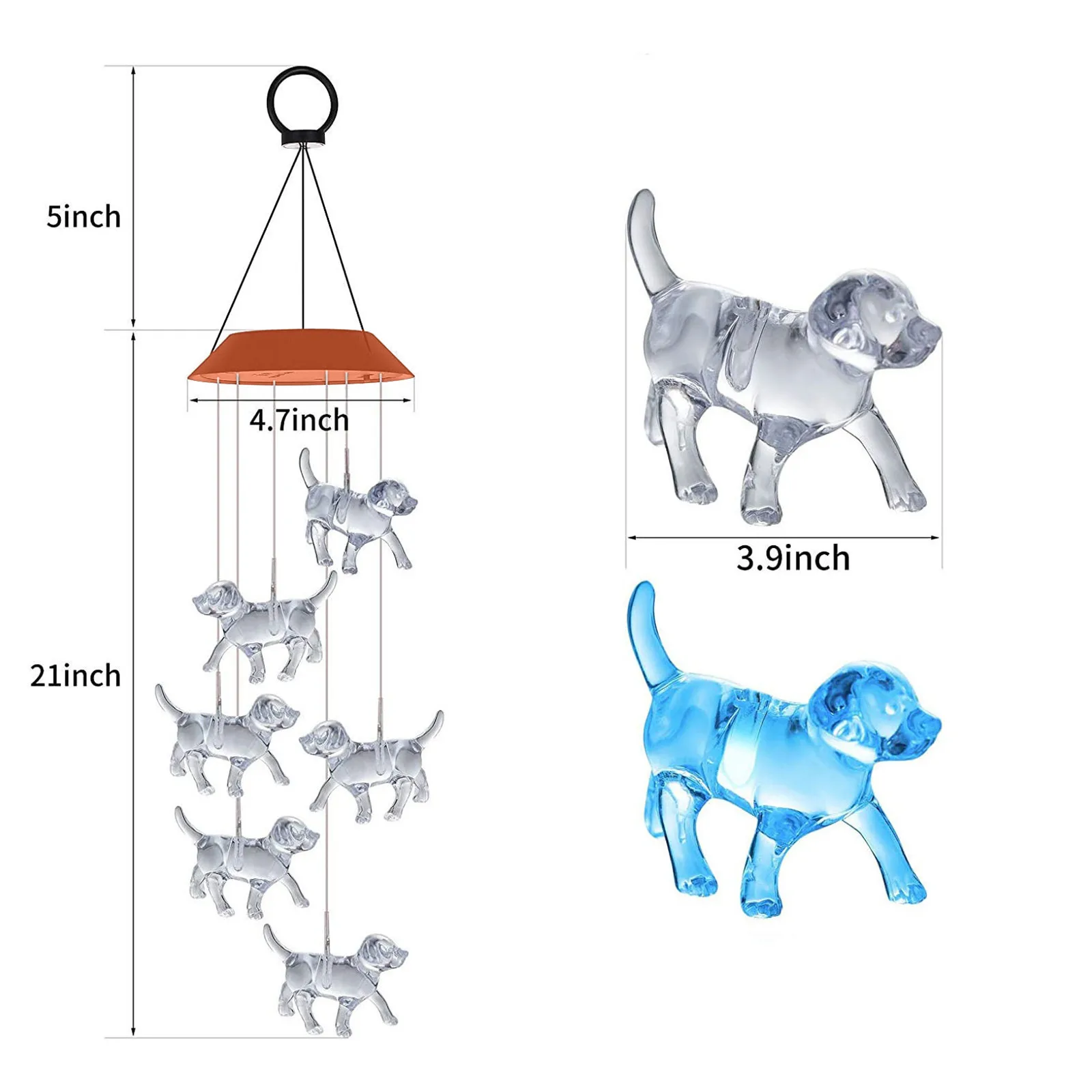 2022 Colorful Solar Power Wind Chime Light Led Decorative Dog Cat Waterp... - £130.51 GBP
