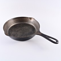 Griswold Erie 699V Small Block Logo #6 Cast Iron Skillet Pan Frying Sits Flat - £41.07 GBP