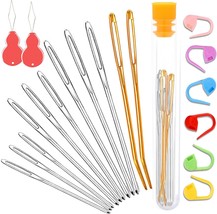 19 PCS Knitting Needles Set, Large Eye Blunt Yarn Needles kit, Darning N... - $17.19