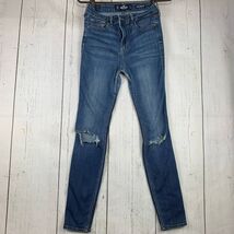 Hollister 27x30 Skinny Fit Stretch High Rise Blue Jeans Pants Denim Womens - $9.79 CAD