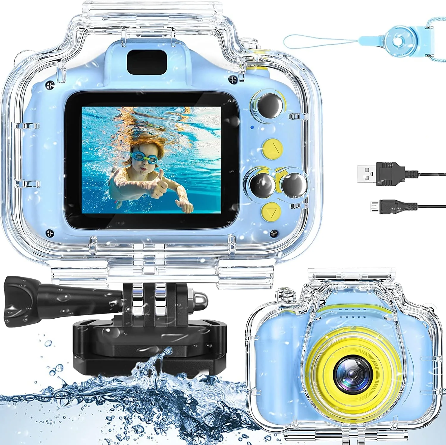 Kids Camera Waterproof 2 Inch LCD Screen Children Digital Camera 1080P - £28.56 GBP+