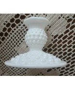 Vintage ~ 3.5&quot; Candlestick Holder ~ Fenton White Milk Glass Hobnail Design - $49.11 CAD