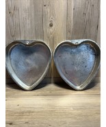 2 Ekco Heart Shaped Cake Pans Jello Mold Baking Pans - $7.66