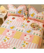 Rabbits Strawberry Bedding Set | Quilt Bedsheet Pillowcase Kid Room Bedr... - $89.00