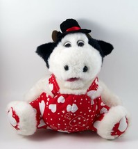Kuddle Me Cow Plush Red Pants With Hearts Stuffed Animal 9 inch - $14.99