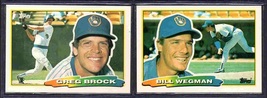 Milwaukee Brewers Bill Wegman #217 Greg Brock #244 1988 Topps Big Baseball ! - £0.59 GBP