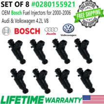 OEM BOSCH X8 Fuel Injectors for 2000-2004 Audi A6 Quattro 4.2L V8#0280155921 - £97.72 GBP