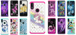 Tempered Glass + Sparkle Bling Phone Case Cover For Alcatel 3V (2019) TCL 5032W - $8.86+