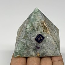 211.1g, 2.1&quot;x2.5&quot;x2.3&quot; Natural Green Fluorite Pyramid Crystal Gemstone @Mexico, - £17.90 GBP