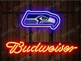 New Budweiser Seattle Seahawks Beer Neon Sign 19&quot;x15&quot; - £122.03 GBP