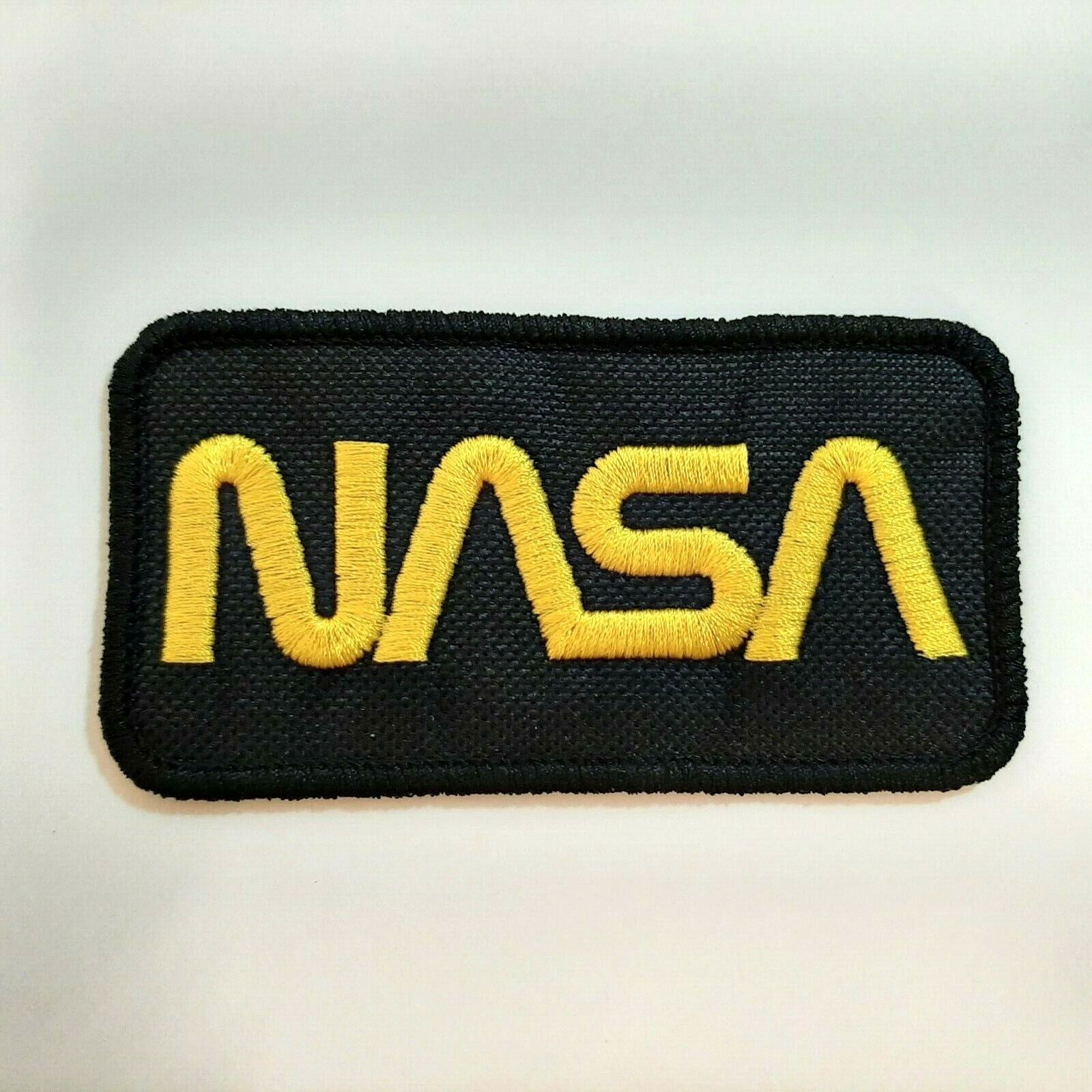 Nasa Embroidered Applique Patch Black / Gold 2x4 inches - $9.89