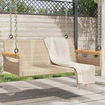 vidaXL Swing Bench Beige 42.9&quot;x24.4&quot;x15.7&quot; Poly Rattan - £111.13 GBP