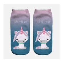 Women Girl Teen Cute Cartoon Harajuku Animal 3D Print Unicorn-6 Ankle Socks - £2.96 GBP